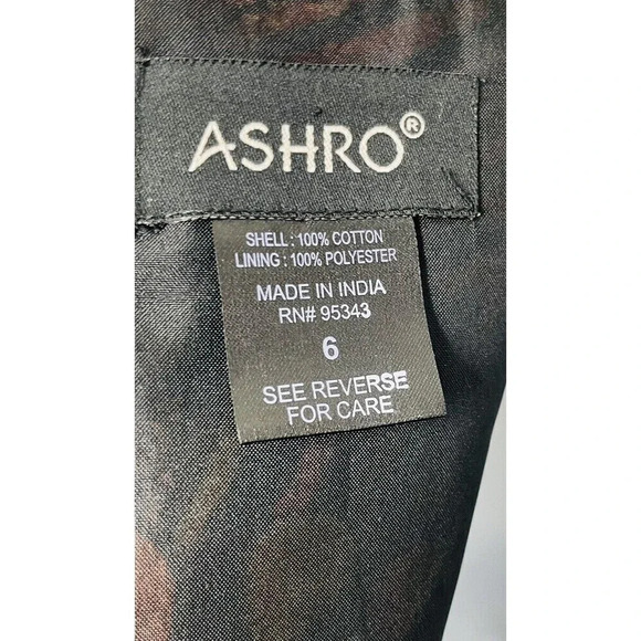 Ashro Dress Size 6 Wearable Art Metallic Mixed Pattern Woven Breathable Classic - Picture 5 of 9